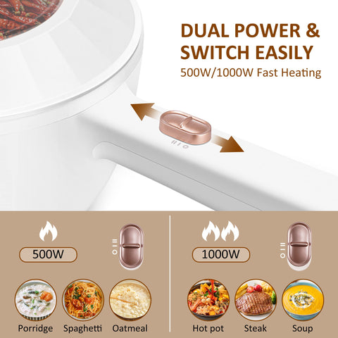 Bar Bear Hot Pot Electric power-control with two settings speeds up cooking.