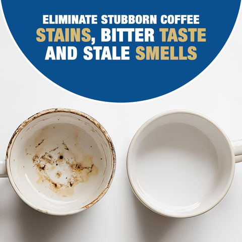 Bar Keepers Friend Coffee Maker Cleaner cleaning a thermos to remove oils and deposits
