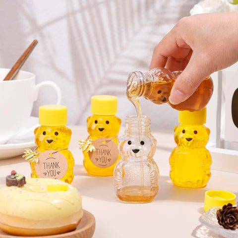Barafat clear plastic bear jar showcases contents attractively.