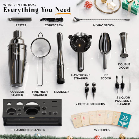 Bare Barrel 35 recipe cards offering versatile cocktail ideas