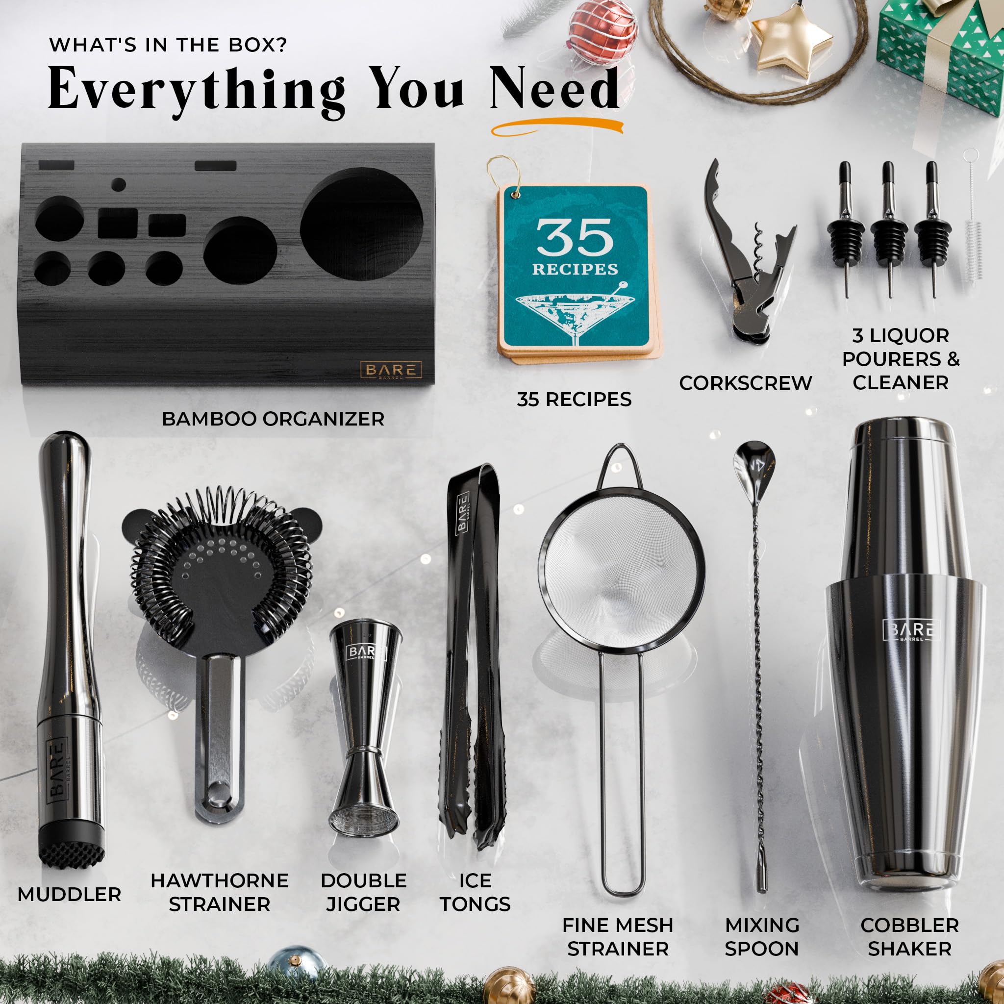Bare Barrel bar spoon ideal for layered stirring and muddling