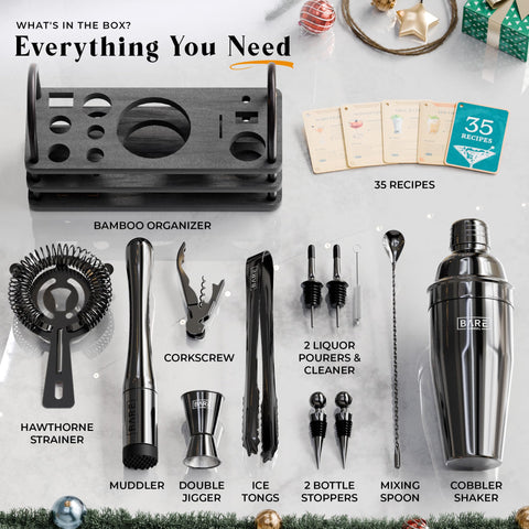 Bare Barrel stainless steel tools set close-up showing rust-resistant finish.