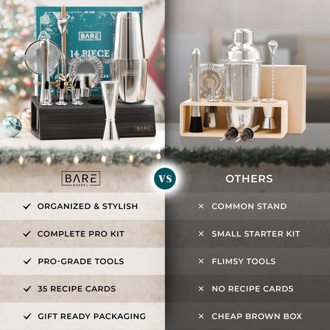Bare Barrel dishwasher-safe stainless steel tools for easy cleanup.
