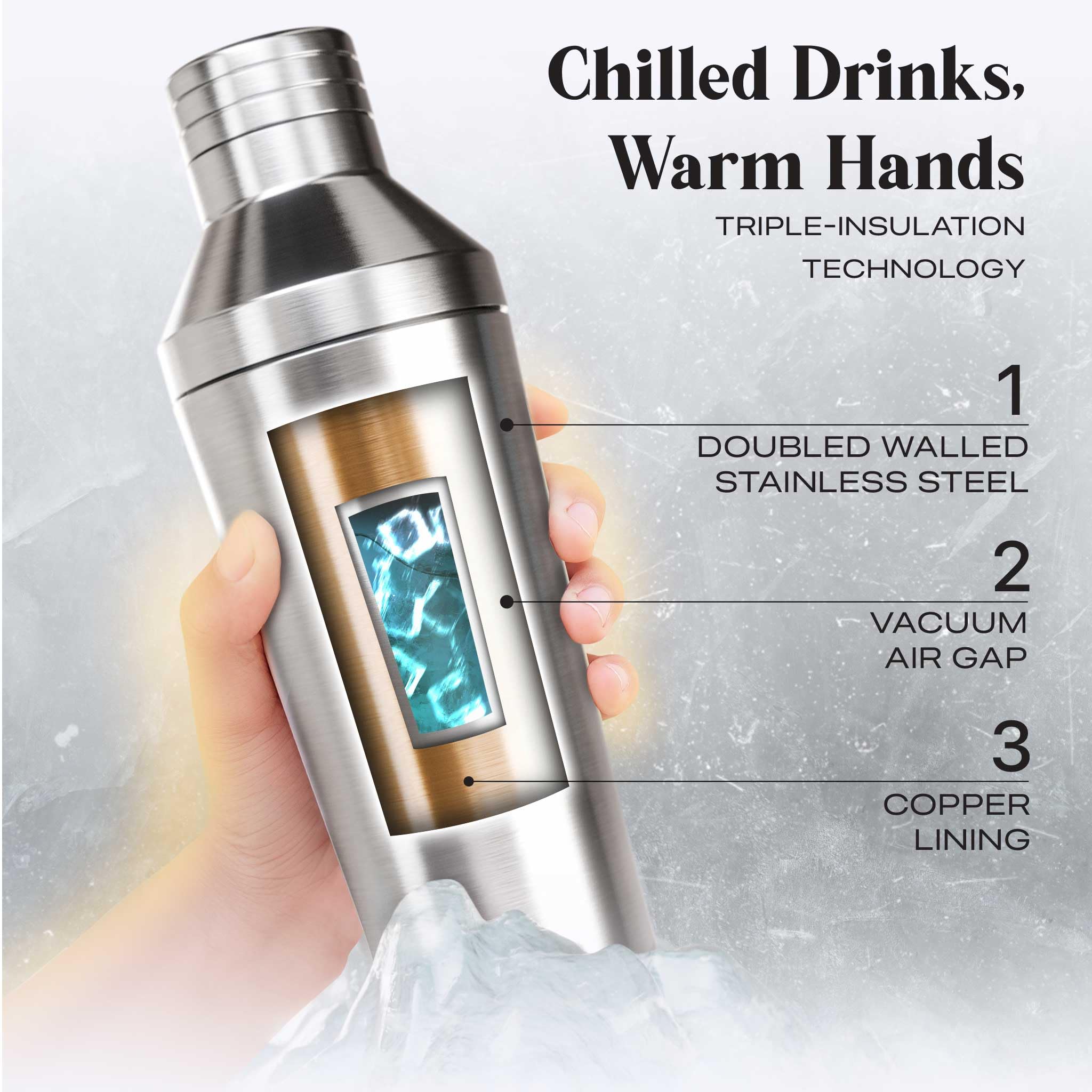 Bare Barrel double-wall stainless steel shaker highlighting durable construction
