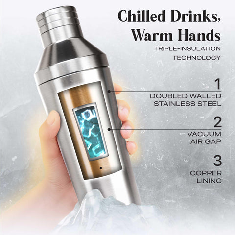 Bare Barrel double-wall stainless steel shaker highlighting durable construction