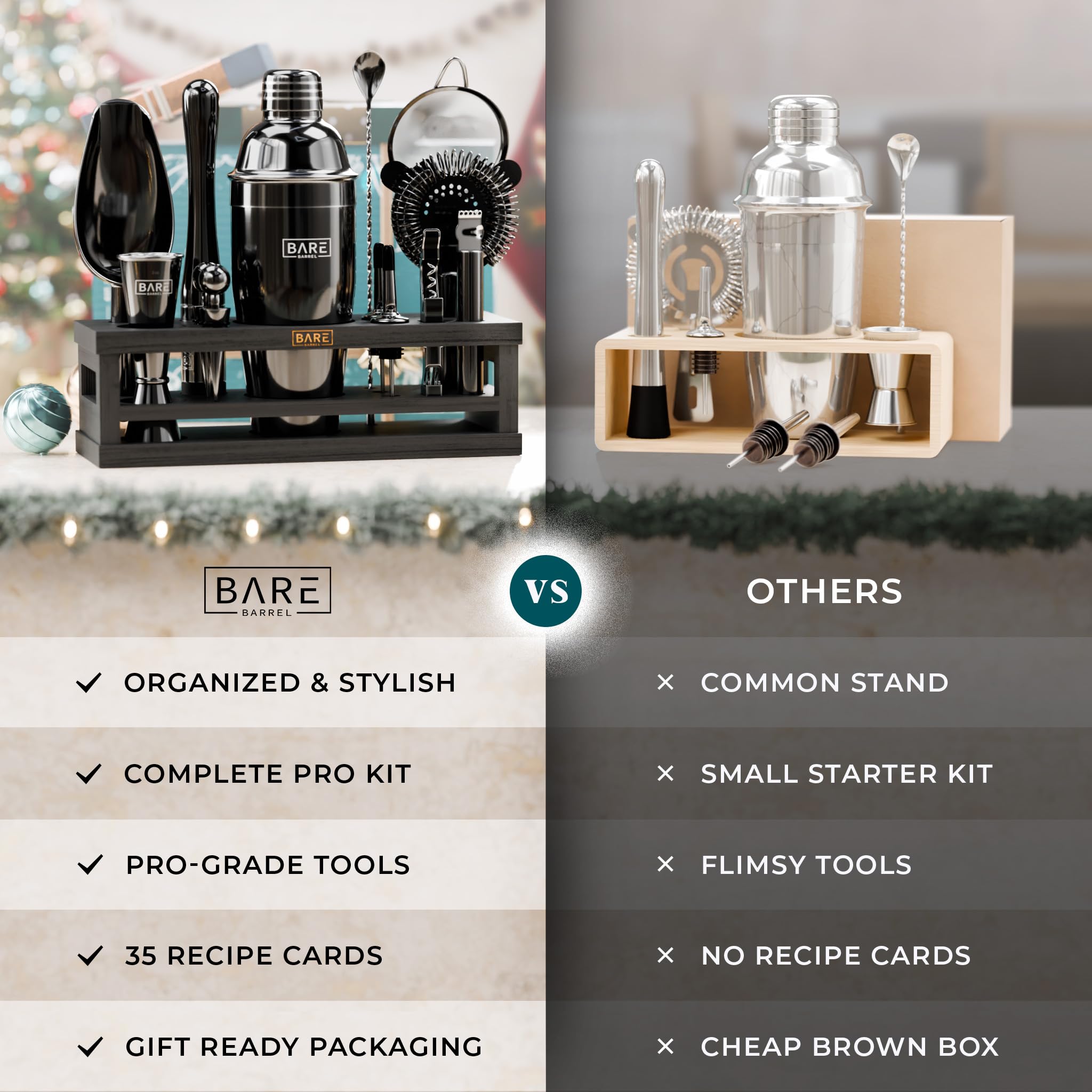 Bare Barrel gift packaging suitable for gifting to budding home bartenders