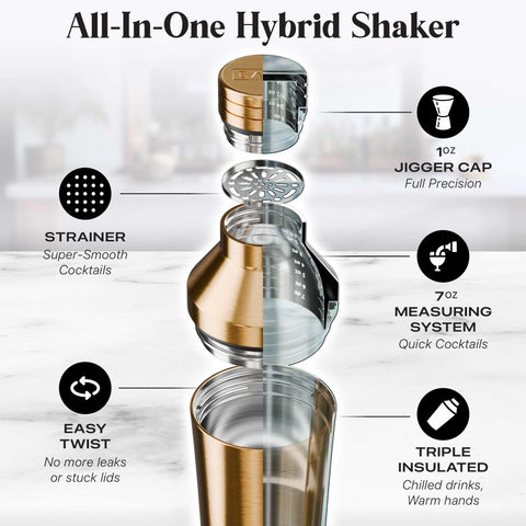 Bare Barrel leak-proof screw-top lid ensuring spill-free shaking