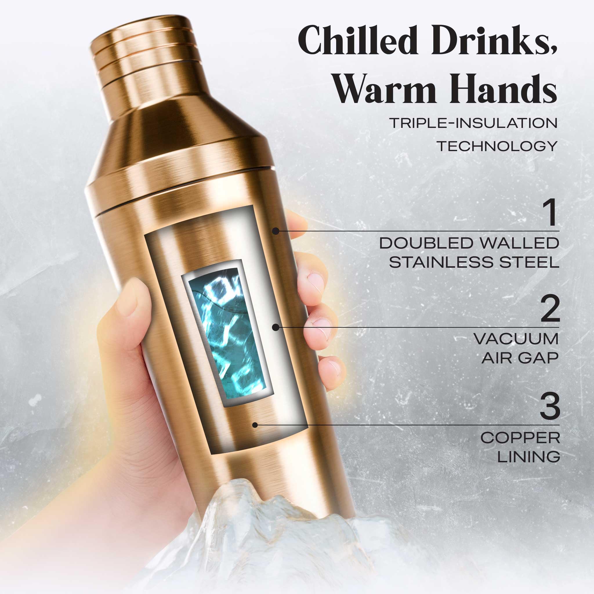 Bare Barrel measuring-cap with quarter-ounce to one-ounce marks for precise pours