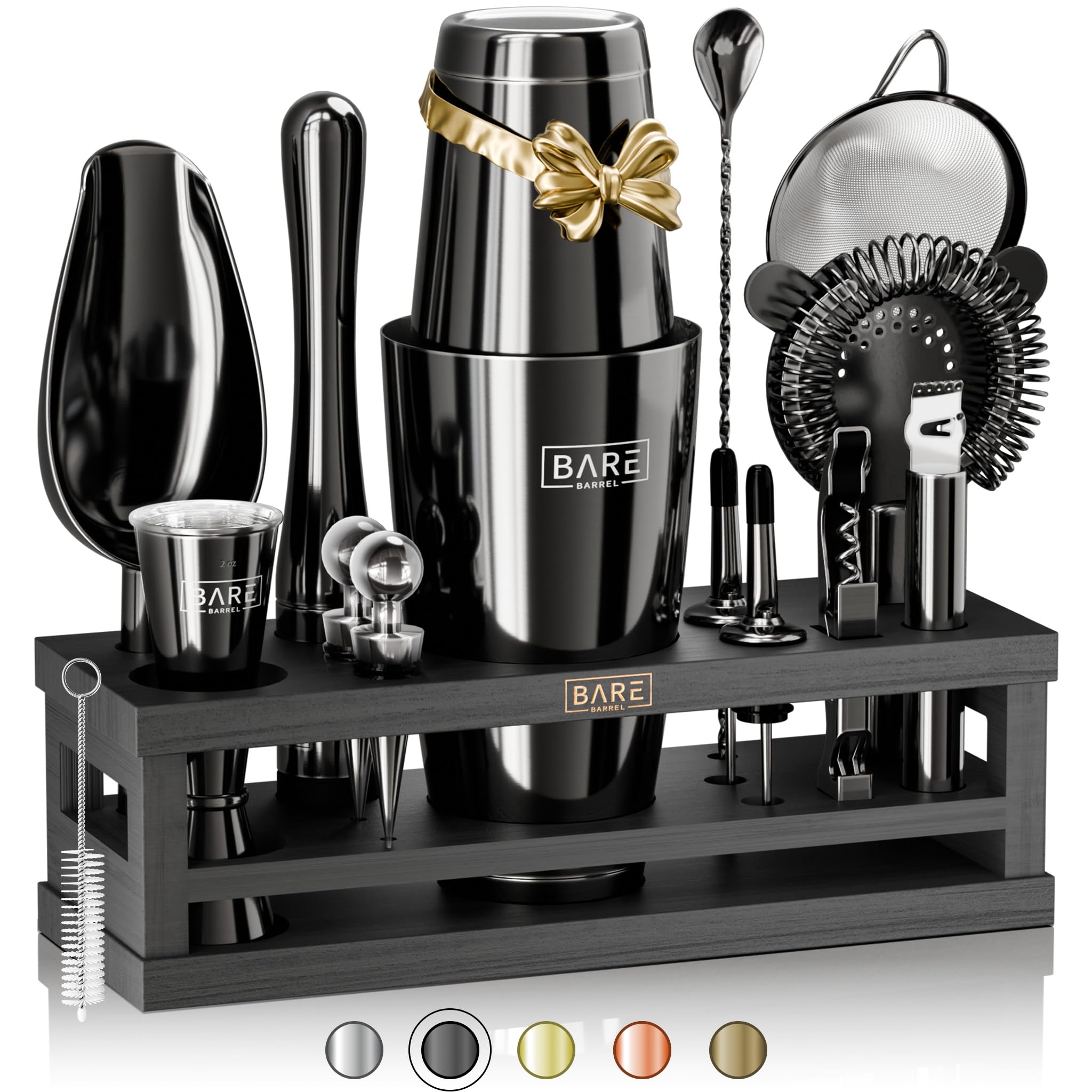 Bare Barrel Mixology Bartender Kit with 28oz Boston shaker for smooth, consistent cocktails.