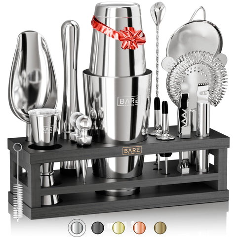 Bare Barrel Mixology Bartender Kit fully set for home entertaining