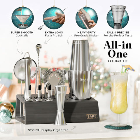 Bare Barrel stainless steel bar tools for reliable at-home bartending.