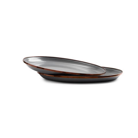 Barebones enamel deep plate with speckled enamel finish for daily use