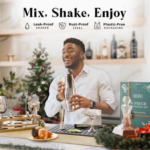 Bare Barrel gift set adds style to celebrations with a complete home bar kit.