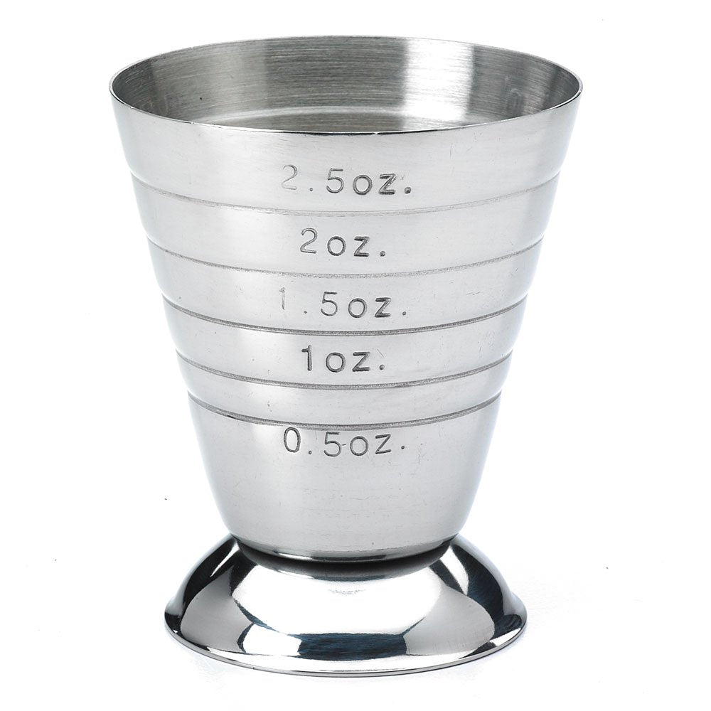Barfly measuring cup with a footed base for stable pours and precision.