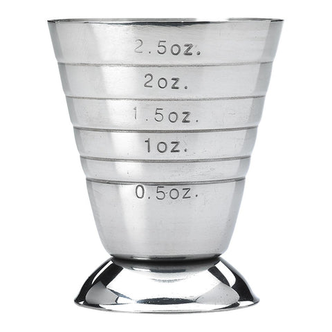 Barfly measuring cup displays internal and external markings for easy identification.