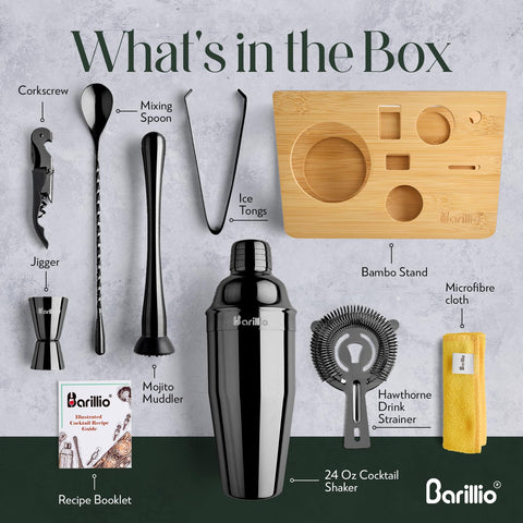 Barillio bamboo stand storage keeps bartending tools neatly organized
