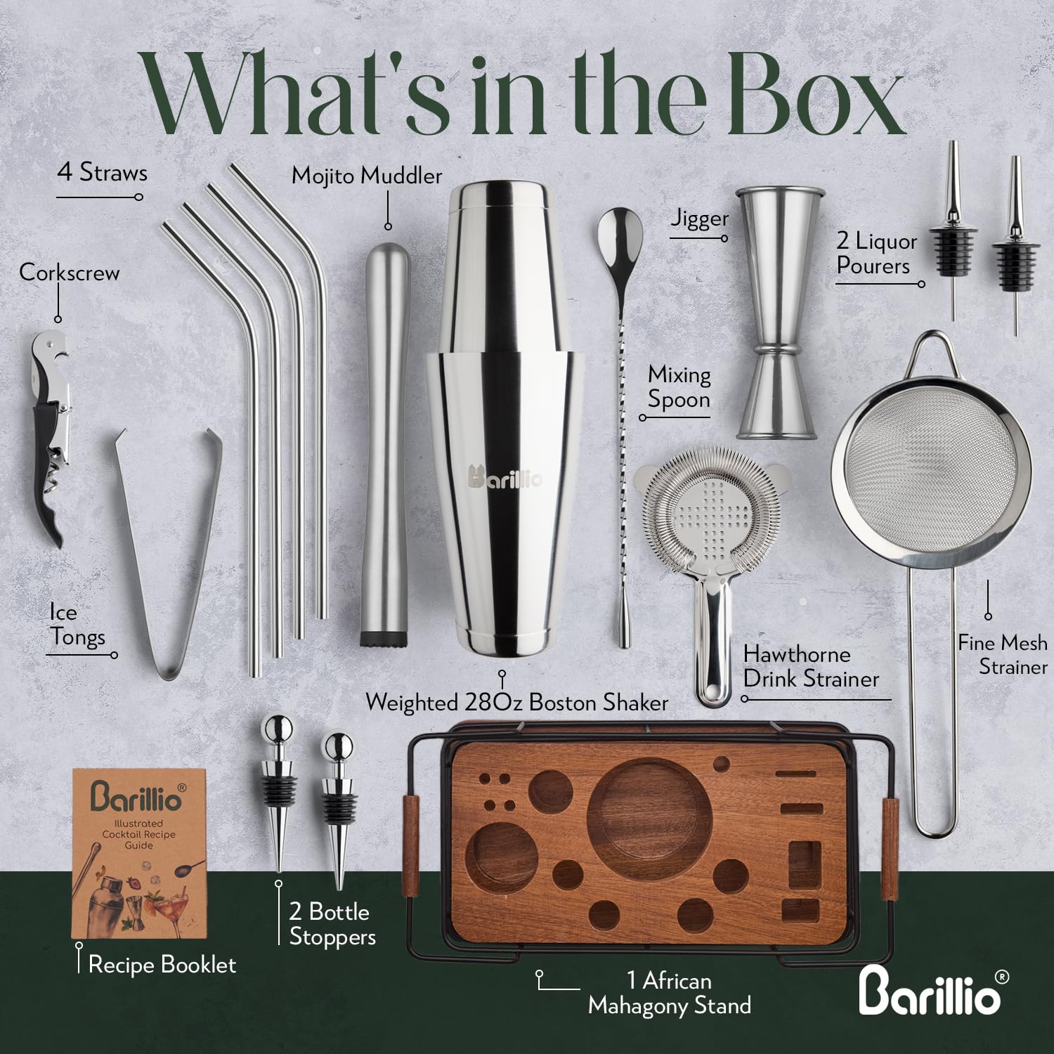 Barillio double jigger for accurate pours in cocktails