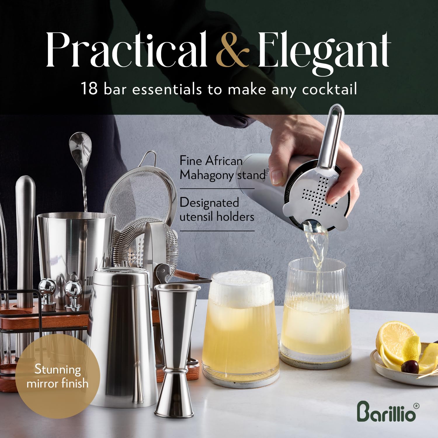 Barillio muddler for fresh muddled flavors in drinks