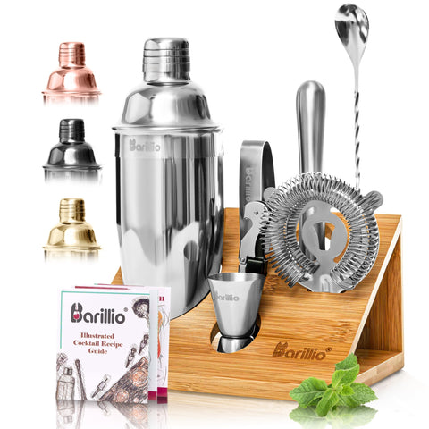 Barillio bartender kit shaker-set offers rustproof stainless steel for home cocktails