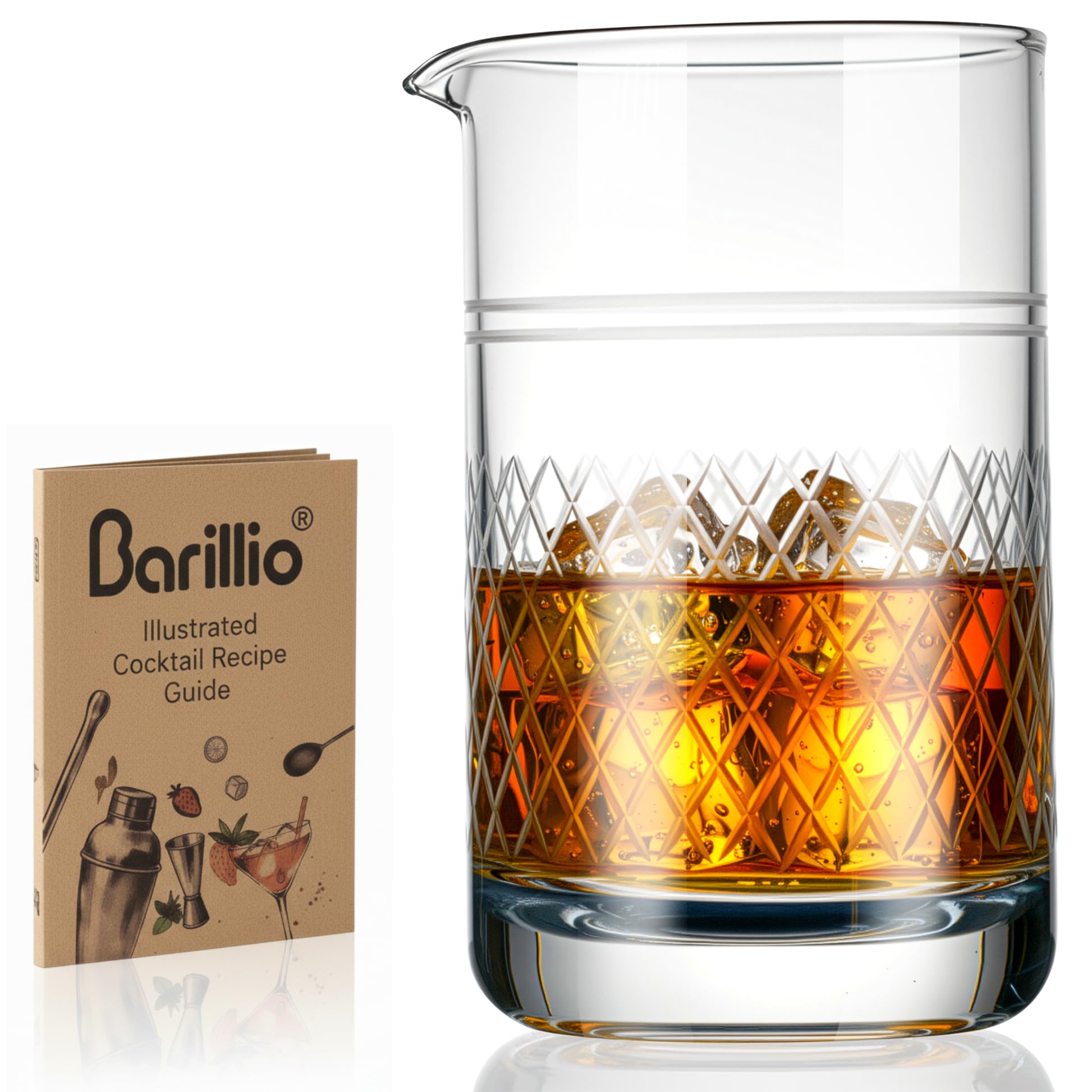 Barillio crystal mixing glass 20oz with clear clarity for silky stirred cocktails