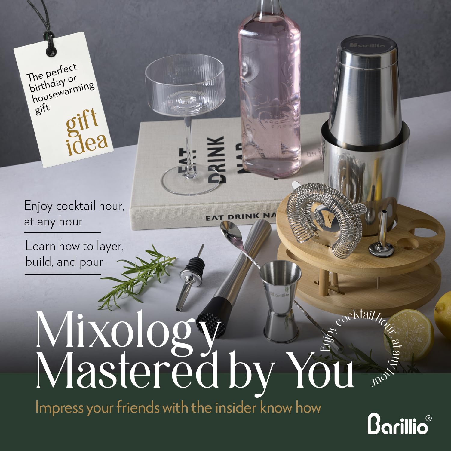 Barillio Elite Mixology Kit bar spoon, precise stirring for balanced flavors.