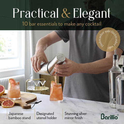 Barillio Elite Mixology Kit mojito muddler, effortless muddling for fresh cocktails.