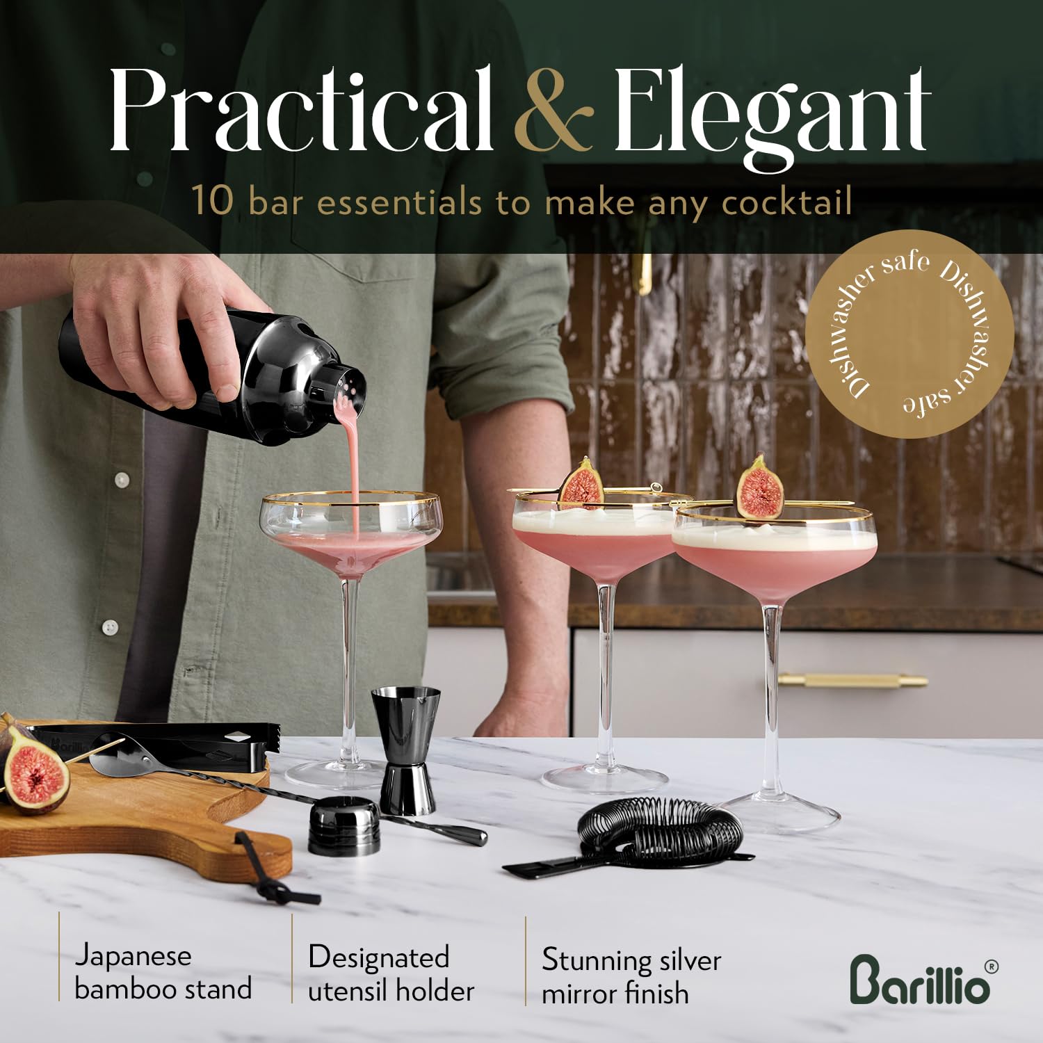 Barillio gift-ready bartender set in rustic box for special occasions