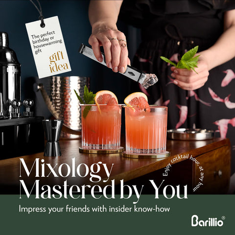 Barillio recipe booklet and Happy Hour eBook included to inspire mixology at home