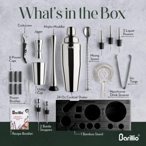 Barillio muddler and strainer deliver precise muddling and clean pours.
