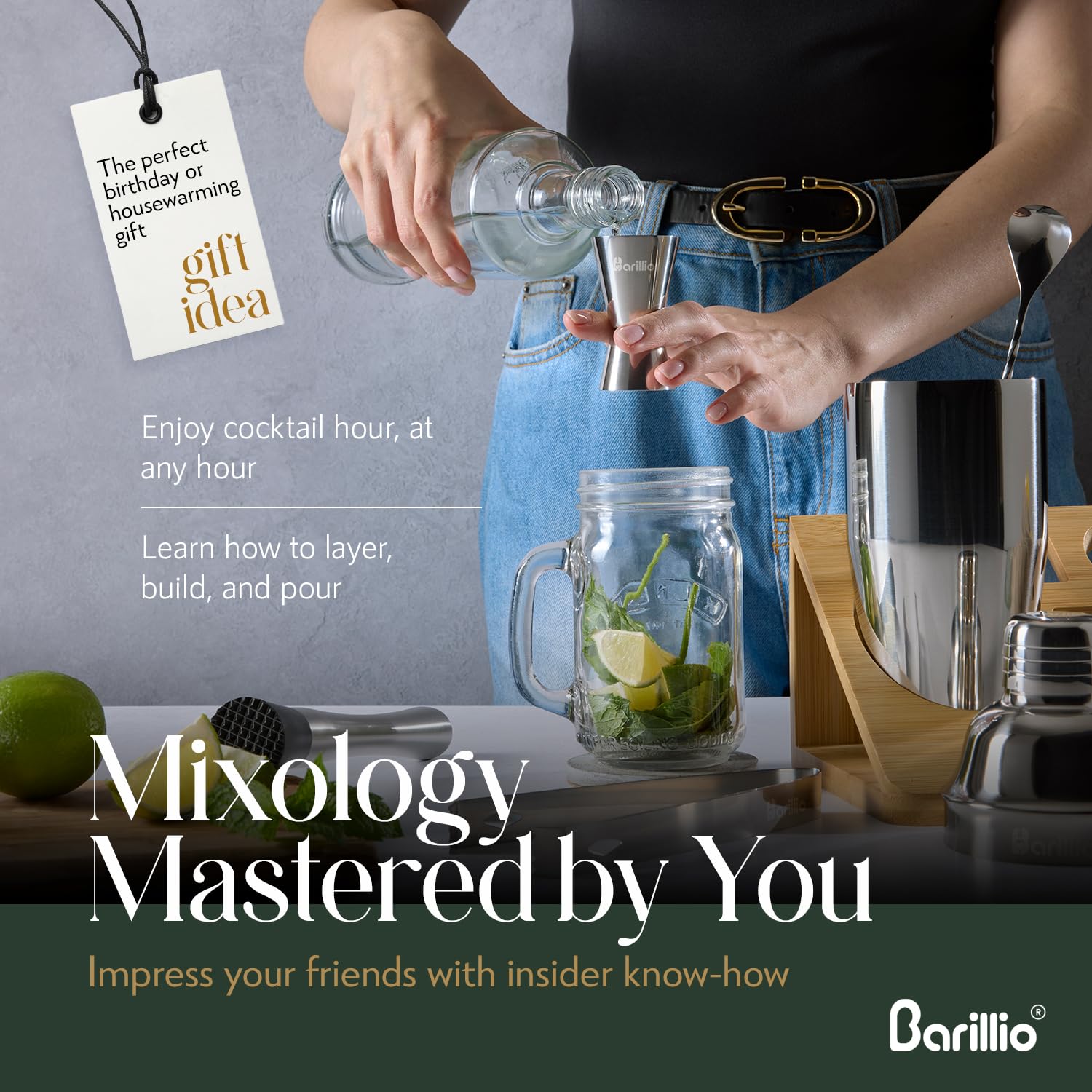 Barillio stainless-steel tools highlight durability and dishwasher-safe convenience
