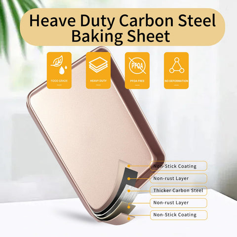Barlket 9x11-inch cookie sheet with even heat distribution for evenly baked treats.