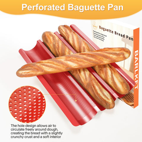 Barlket baguette pan heavy duty carbon steel resists warping