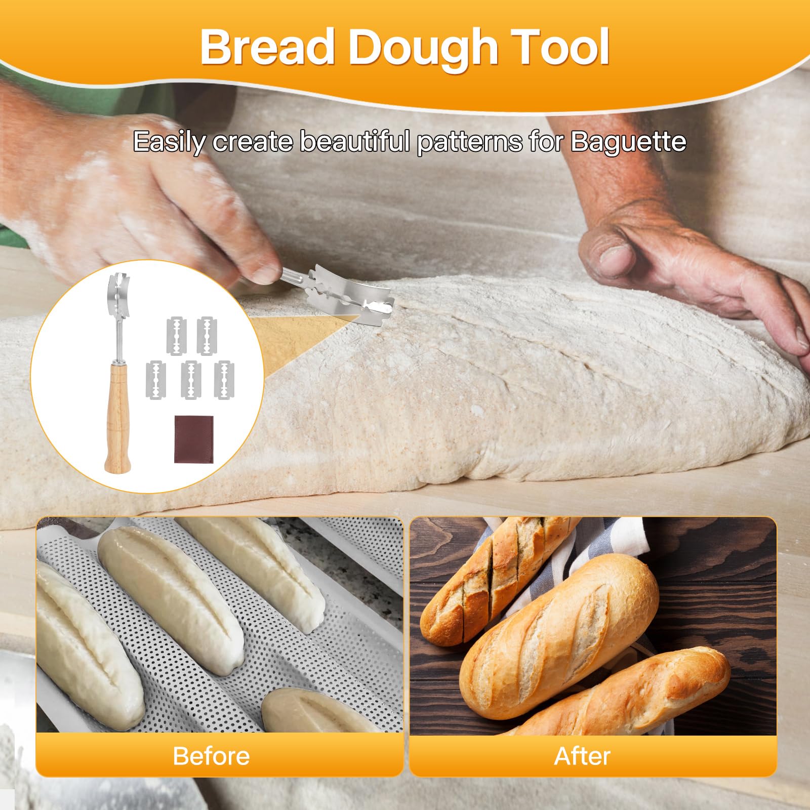 Barlket baguette pan wide handles for secure transport from oven to rack