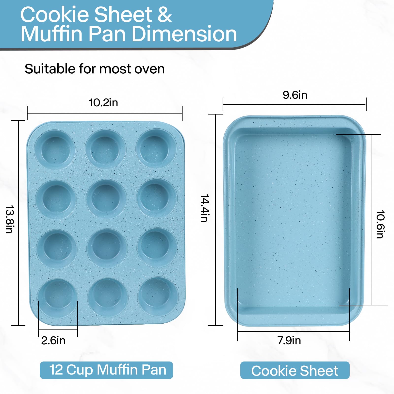 Barlket Blue Bakeware silicone liners, 12-count, reusable baking cups.