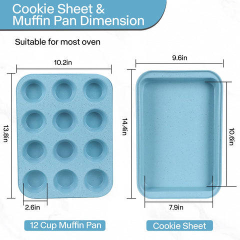 Barlket Blue Bakeware silicone liners, 12-count, reusable baking cups.