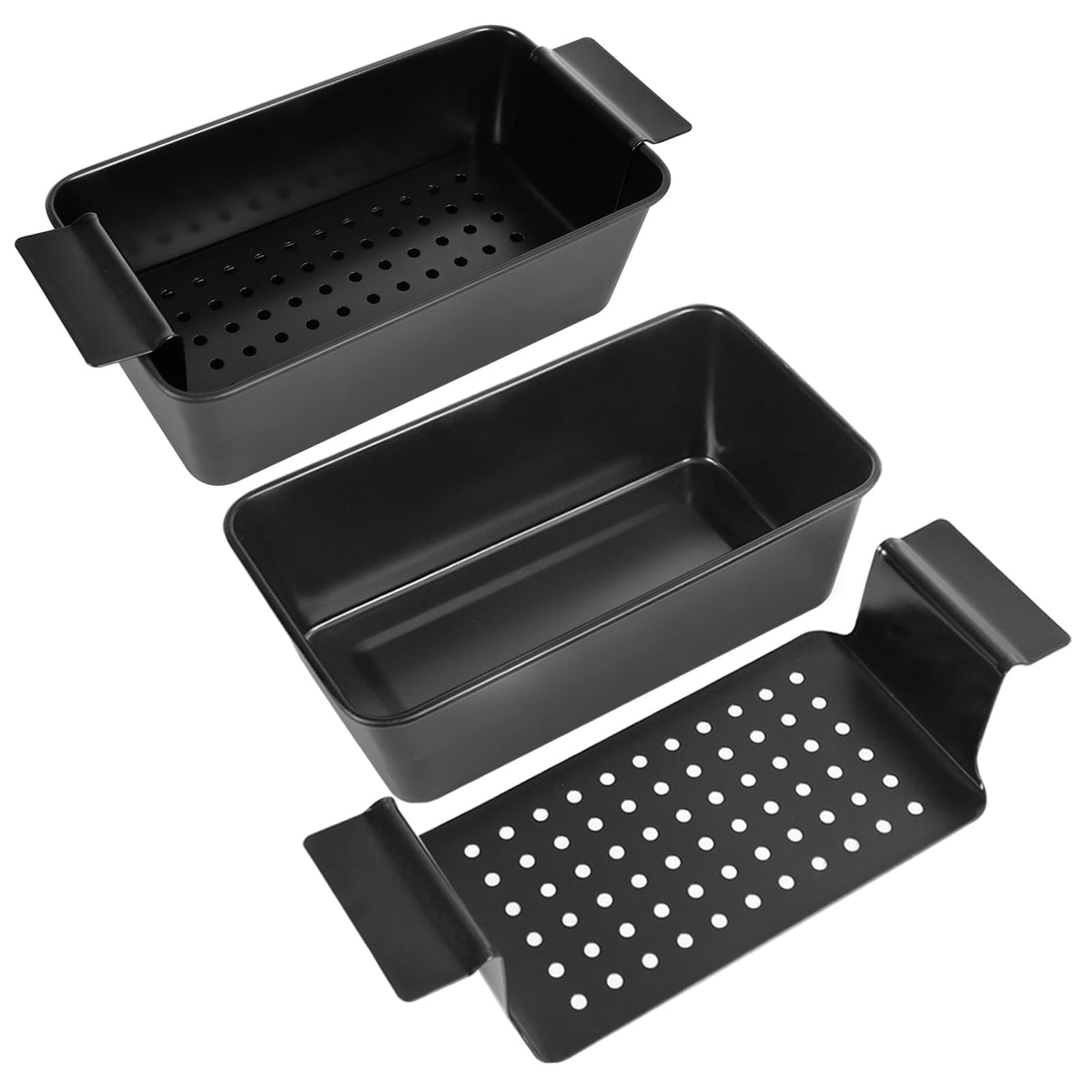 Barlket Meatloaf Pan with Drain Tray—two-pack with removable insert for even cooking