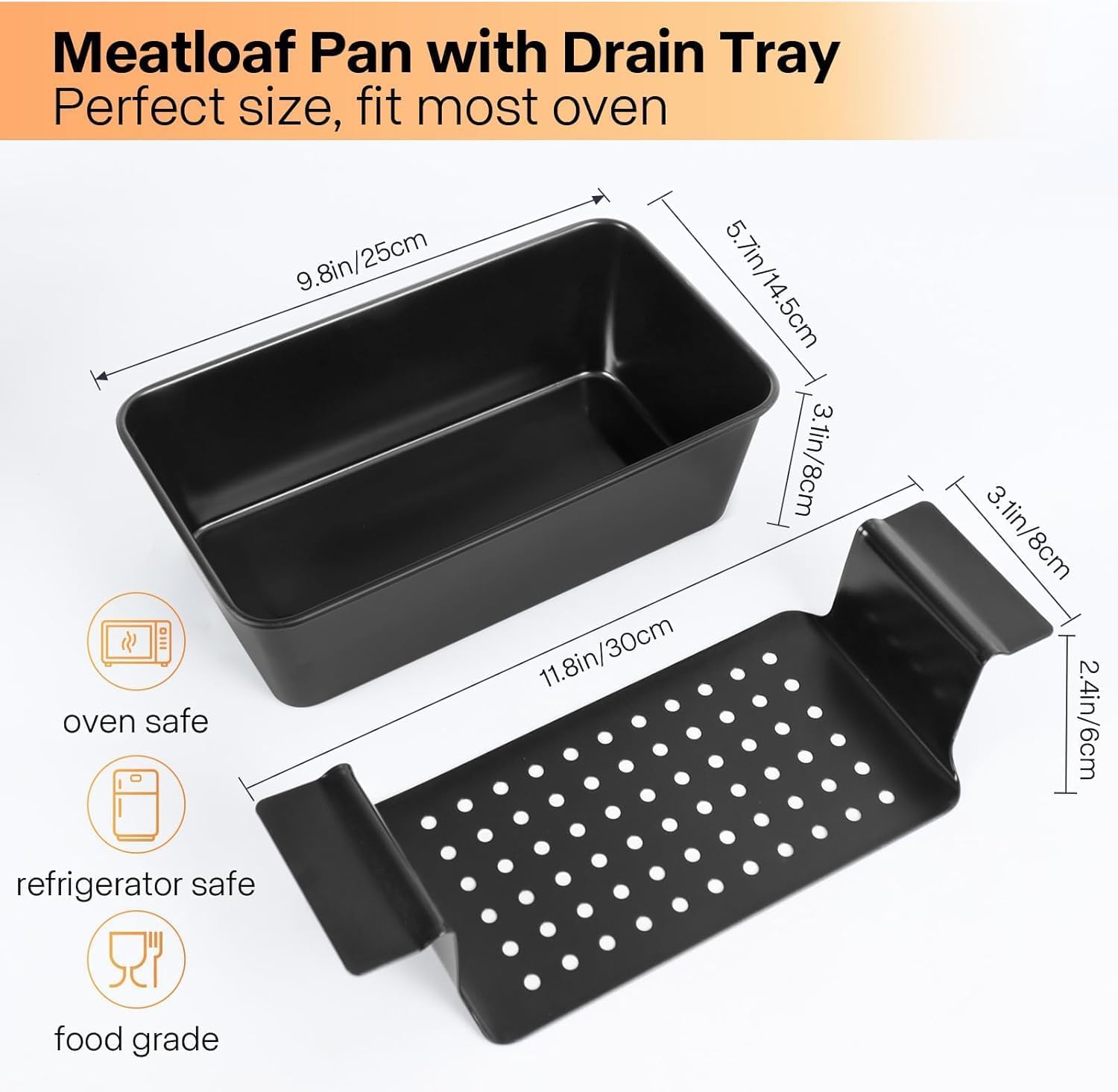 Barlket pan with wide handles—safe grip when handling hot food