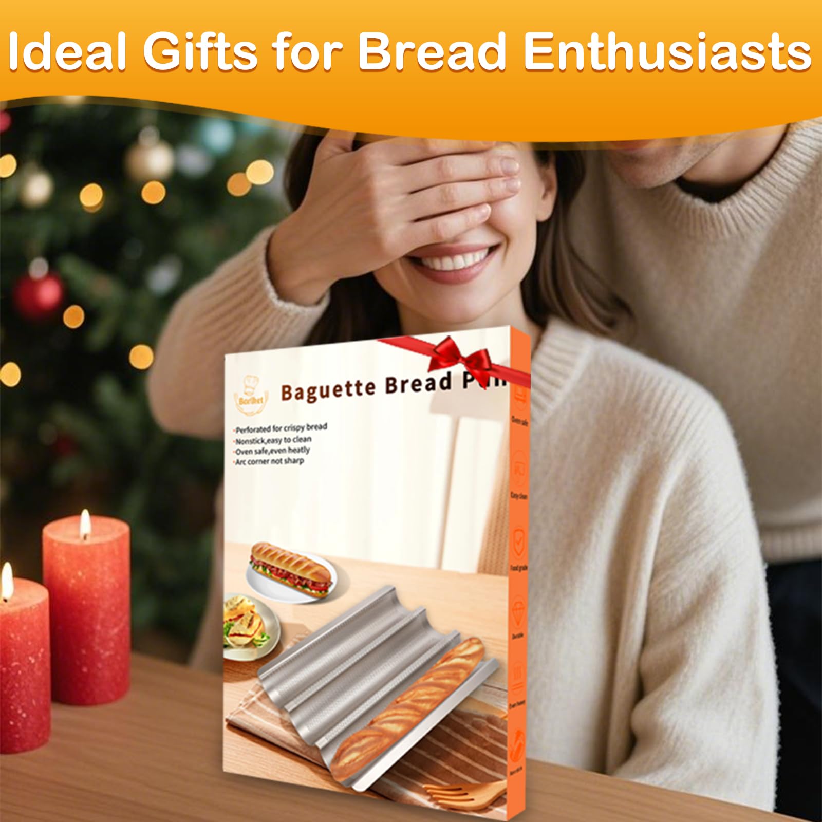 Barlket nonstick coating allows easy release of baked bread