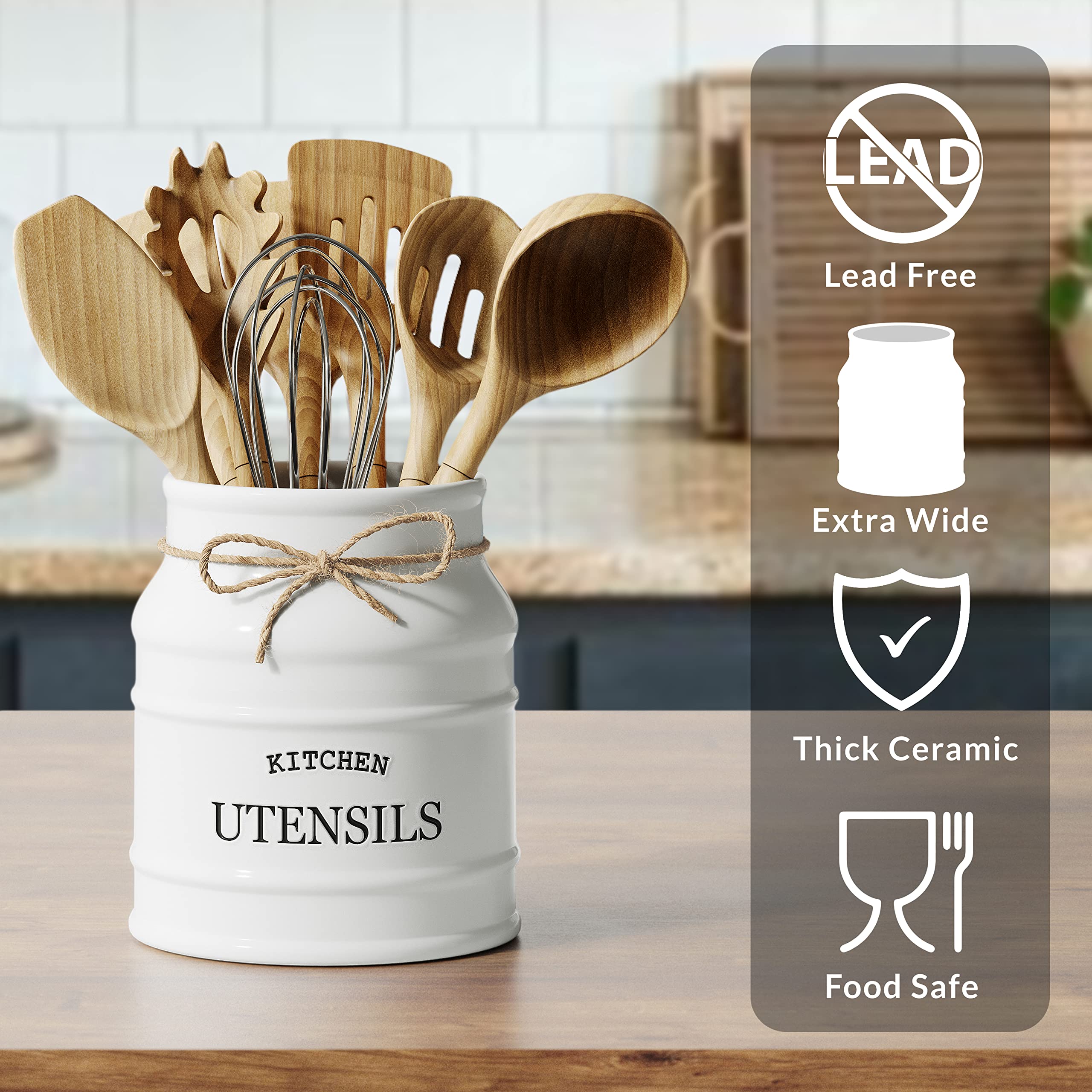 Barnyard Designs durable glazed ceramic stone holder is waterproof and easy to clean