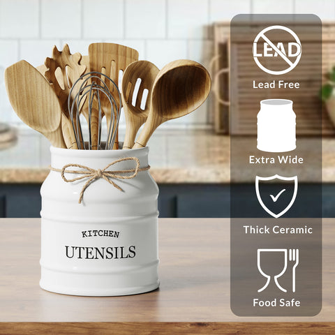 Barnyard Designs durable glazed ceramic stone holder is waterproof and easy to clean