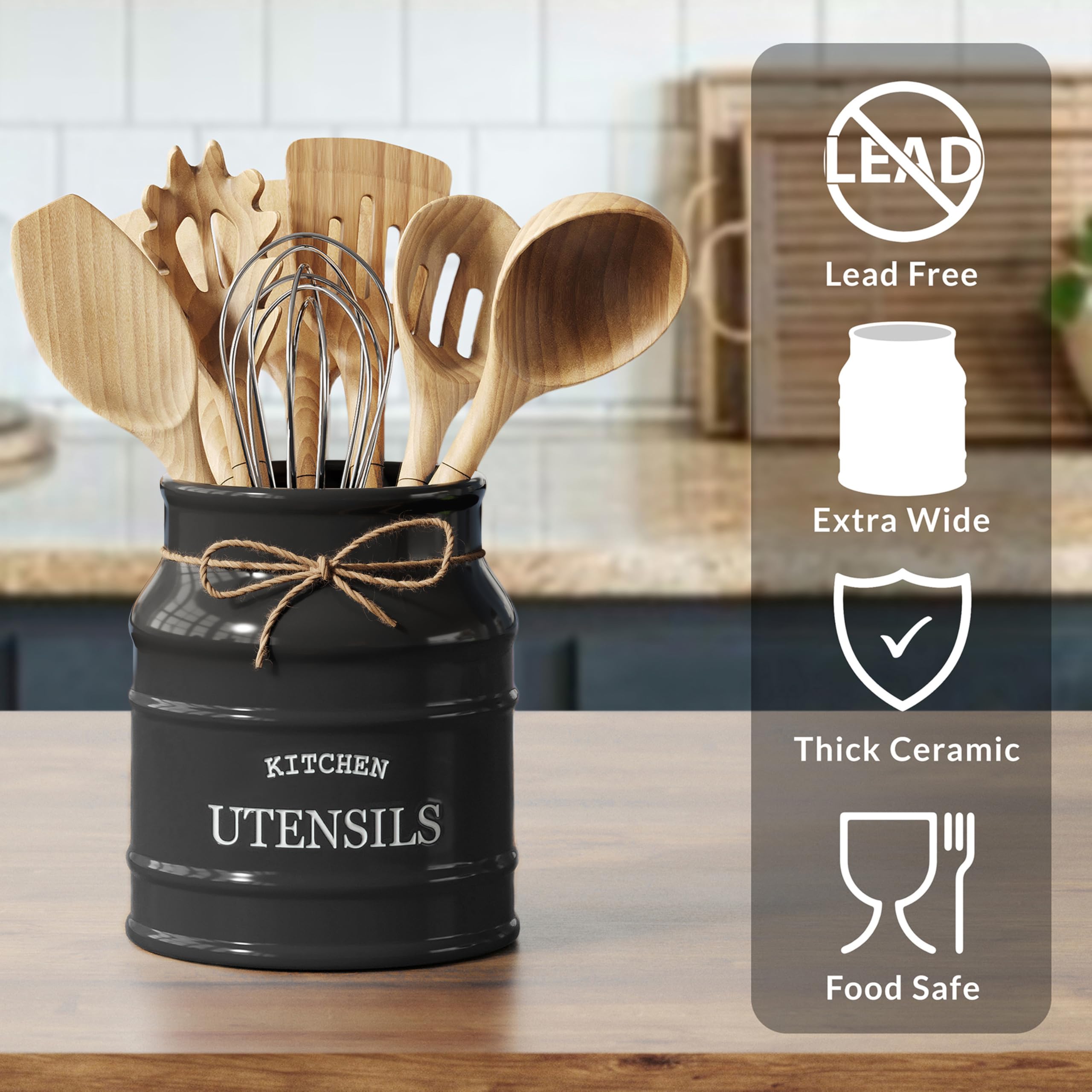 Barnyard Designs kitchen counter decor and function in one stylish utensil holder.