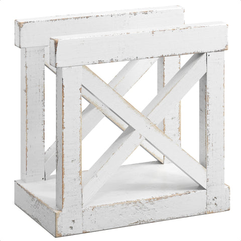 Barnyard Designs wooden napkin holder upright design prevents tipping.