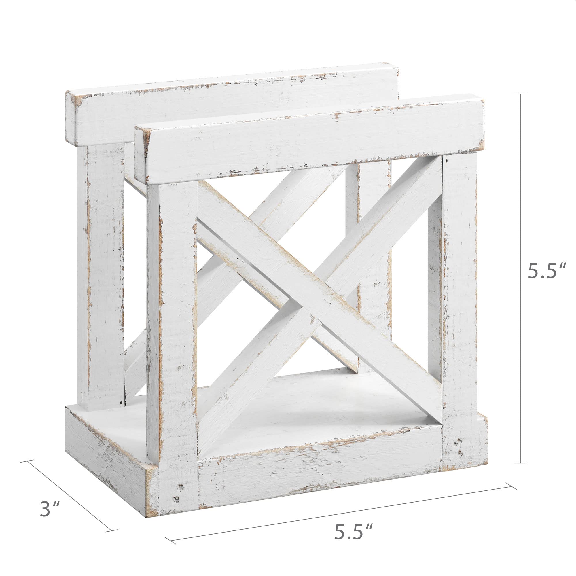 Barnyard Designs table napkin holder keeps napkins neatly organized.