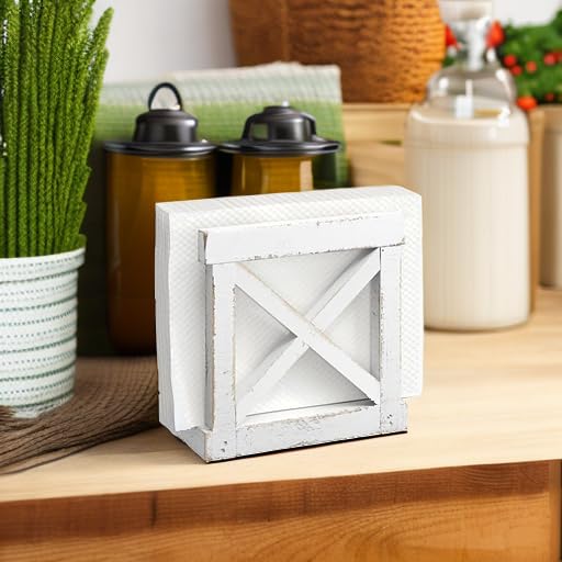 Barnyard Designs tabletop napkin organizer sits securely on kitchen surfaces.