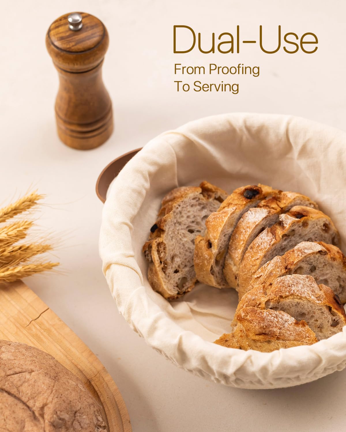 BARoyal Banneton set in a neutral bread basket presentation