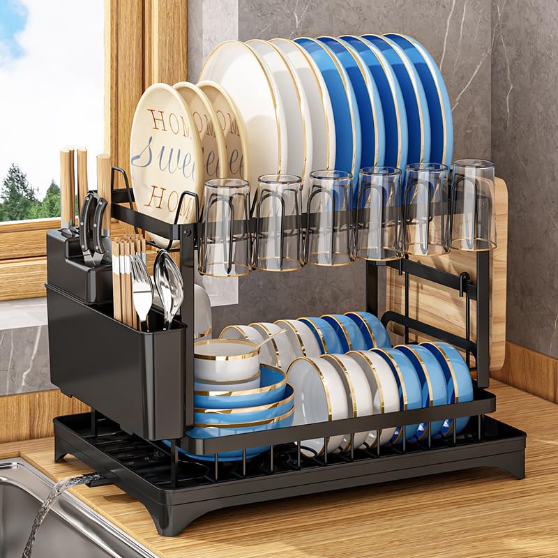 Barphygo dish drying rack with front view showing large plate capacity for busy kitchens.
