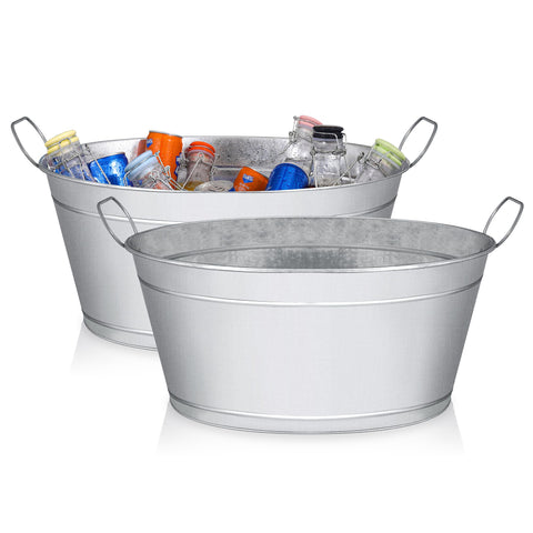 BARsics large 6-gallon beverage tub with ice for parties
