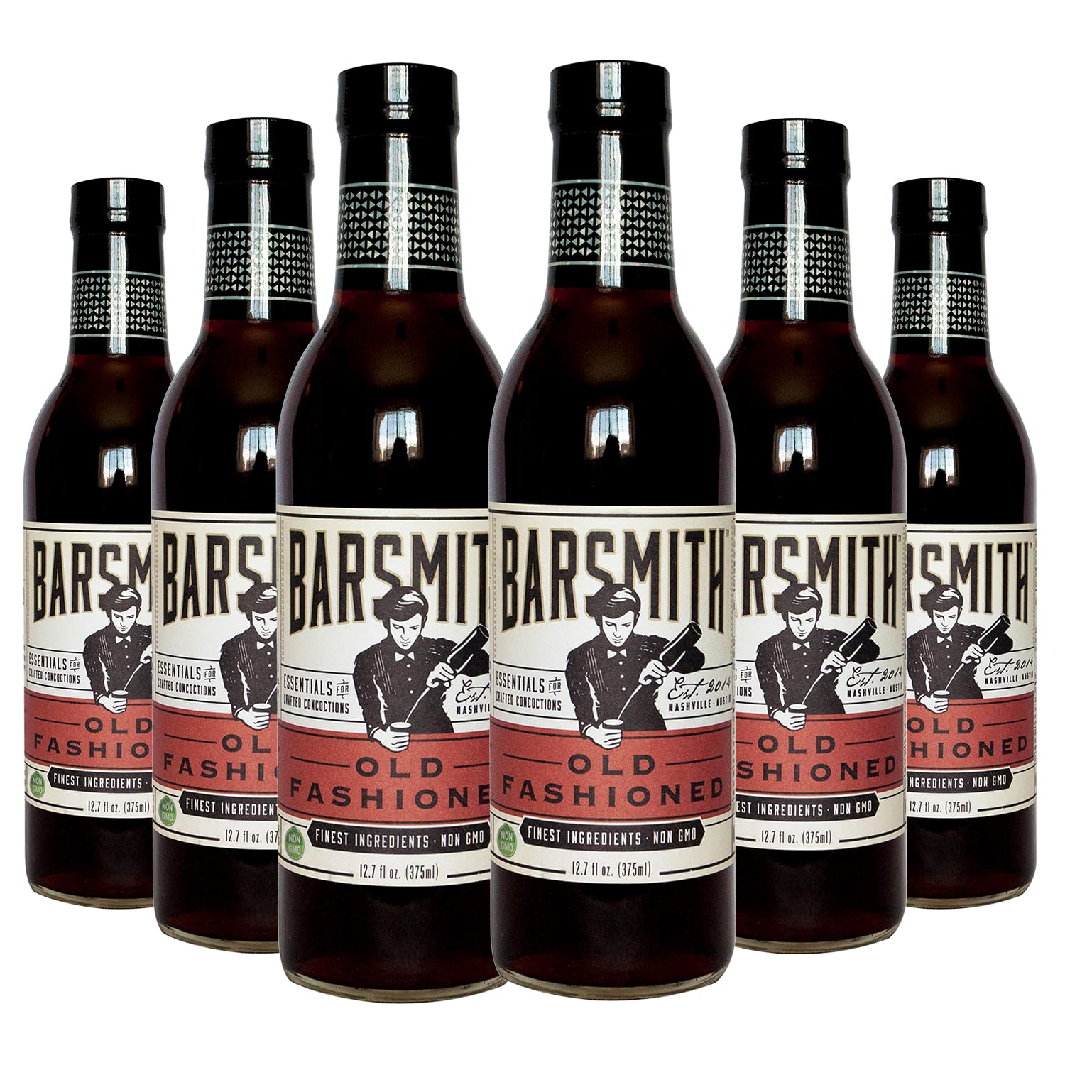 Barsmith Old Fashioned Mix bottle front, premium home bar base for rich whiskey cocktails.