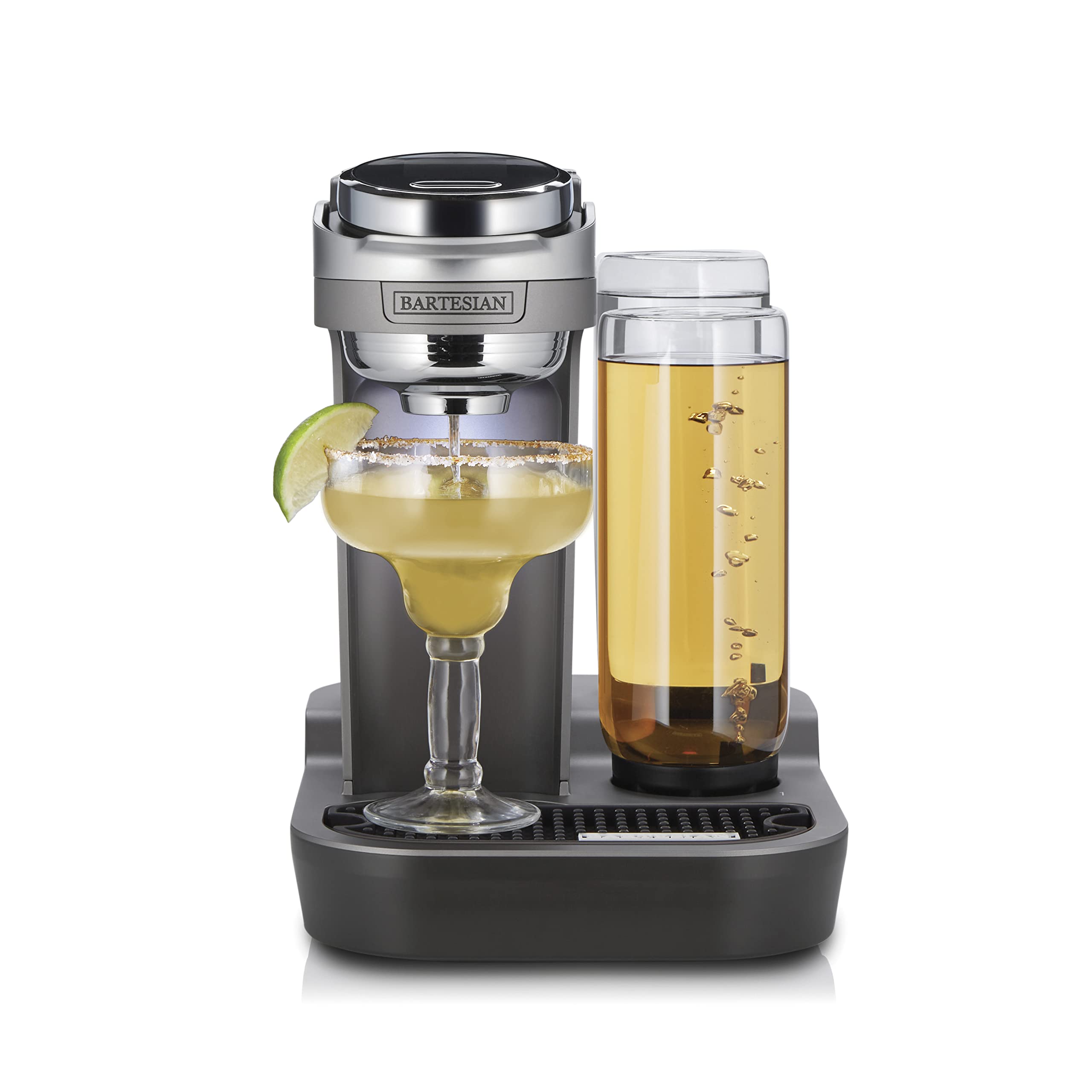 Bartesian Duet front view showing compact cocktail machine for home use