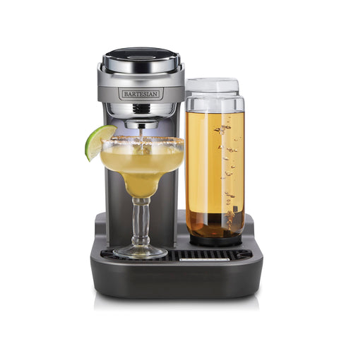 Bartesian Duet front view showing compact cocktail machine for home use